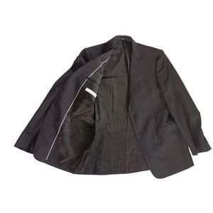 Versace Collection Men Sz 50 Wool Blazer 2 Buttons Stripe Brown‎ Viscose Lining